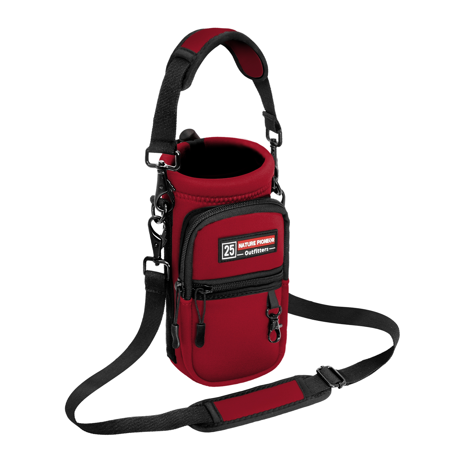 NATURE PIONEOR Water Bottle Holder with Strap,Water Bottle Carrier Bag Sling Sleeve with Adjustable Shoulder Strap & Handle and Large Phone Pocket for Walking,Hiking,Travelling for 25oz/32oz/40oz/64oz