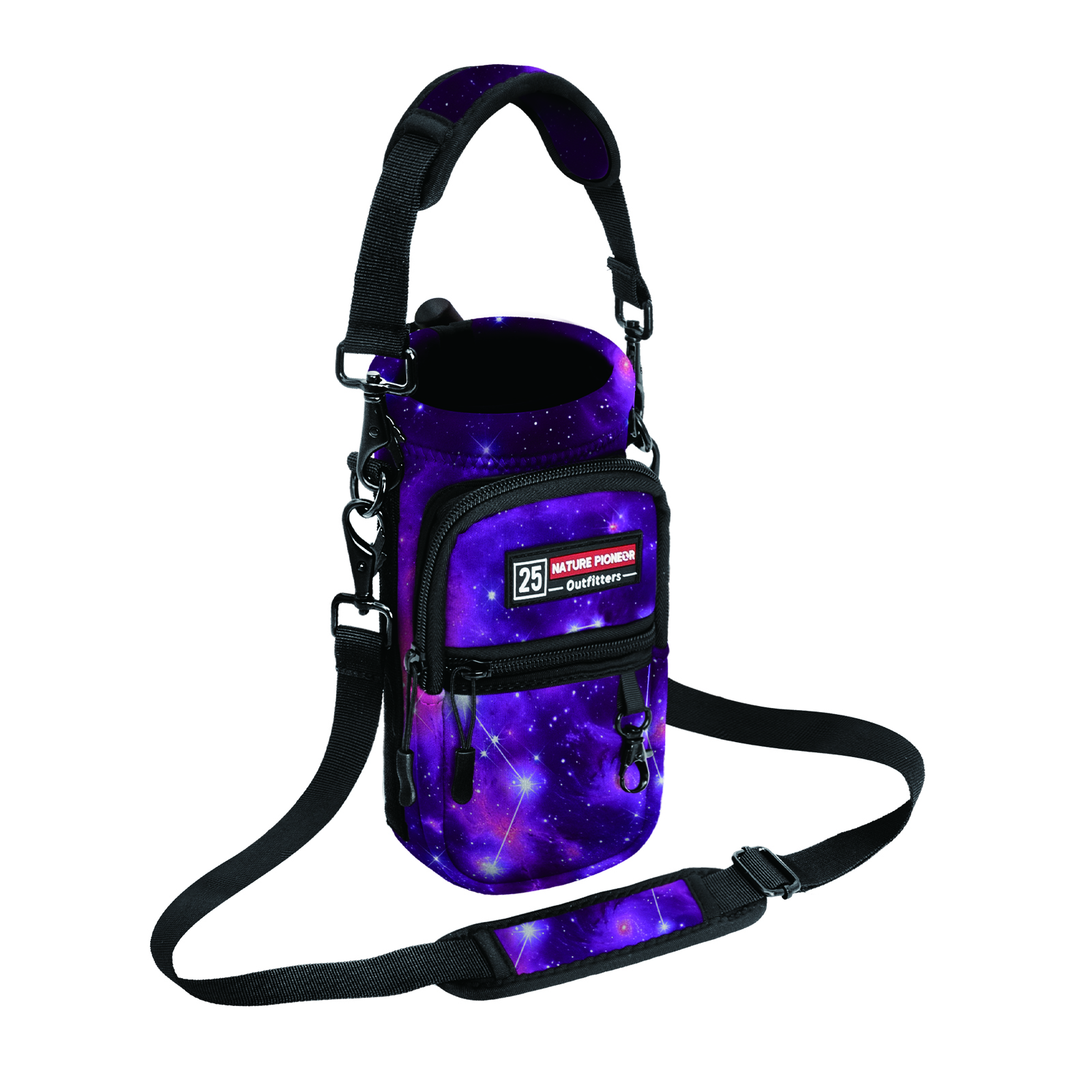 NATURE PIONEOR Water Bottle Holder with Strap,Water Bottle Carrier Bag Sling Sleeve with Adjustable Shoulder Strap & Handle and Large Phone Pocket for Walking,Hiking,Travelling for 25oz/32oz/40oz/64oz