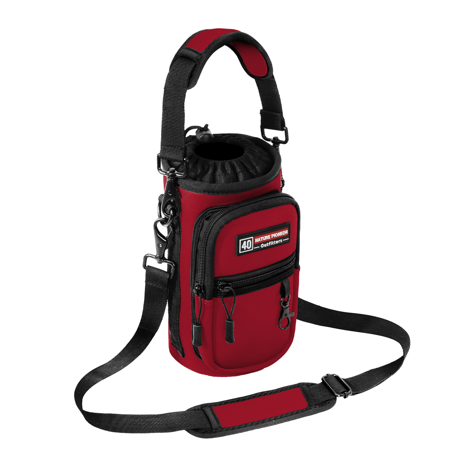 NATURE PIONEOR Water Bottle Holder with Strap,Water Bottle Carrier Bag Sling Sleeve with Adjustable Shoulder Strap & Handle and Large Phone Pocket for Walking,Hiking,Travelling for 25oz/32oz/40oz/64oz
