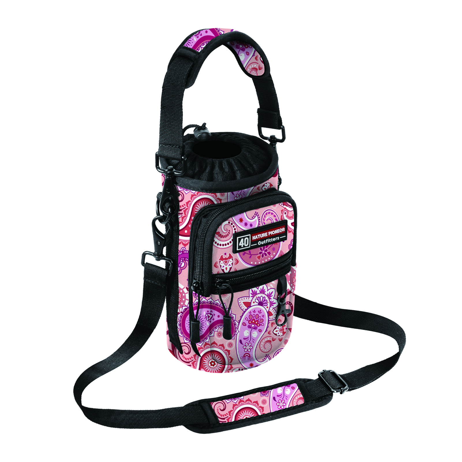 NATURE PIONEOR Water Bottle Holder with Strap,Water Bottle Carrier Bag Sling Sleeve with Adjustable Shoulder Strap & Handle and Large Phone Pocket for Walking,Hiking,Travelling for 25oz/32oz/40oz/64oz