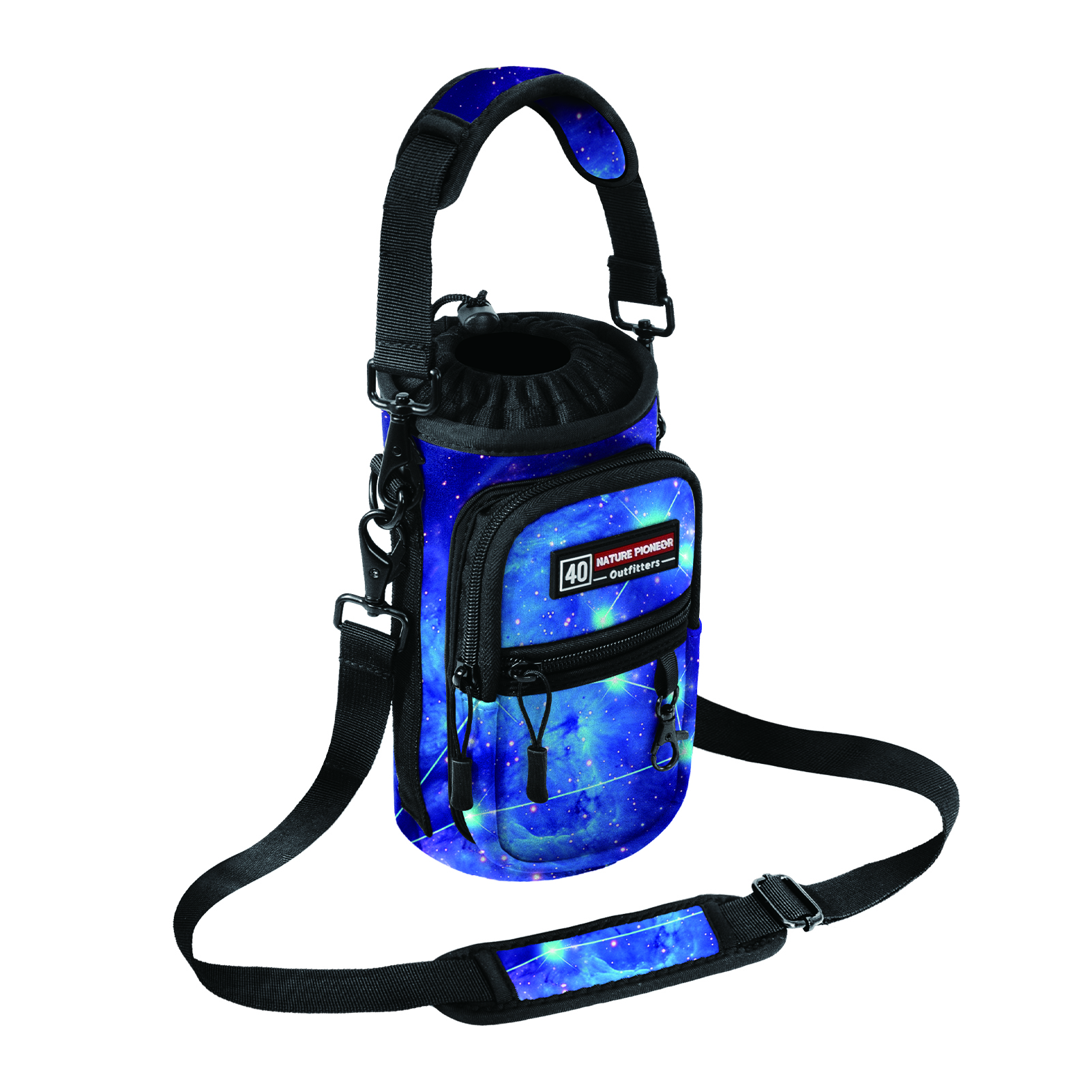 NATURE PIONEOR Water Bottle Holder with Strap,Water Bottle Carrier Bag Sling Sleeve with Adjustable Shoulder Strap & Handle and Large Phone Pocket for Walking,Hiking,Travelling for 25oz/32oz/40oz/64oz