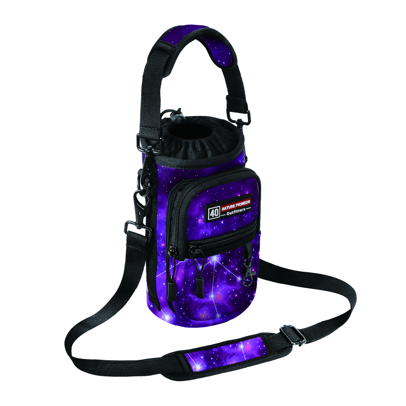 NATURE PIONEOR Water Bottle Holder with Strap,Water Bottle Carrier Bag Sling Sleeve with Adjustable Shoulder Strap & Handle and Large Phone Pocket for Walking,Hiking,Travelling for 25oz/32oz/40oz/64oz