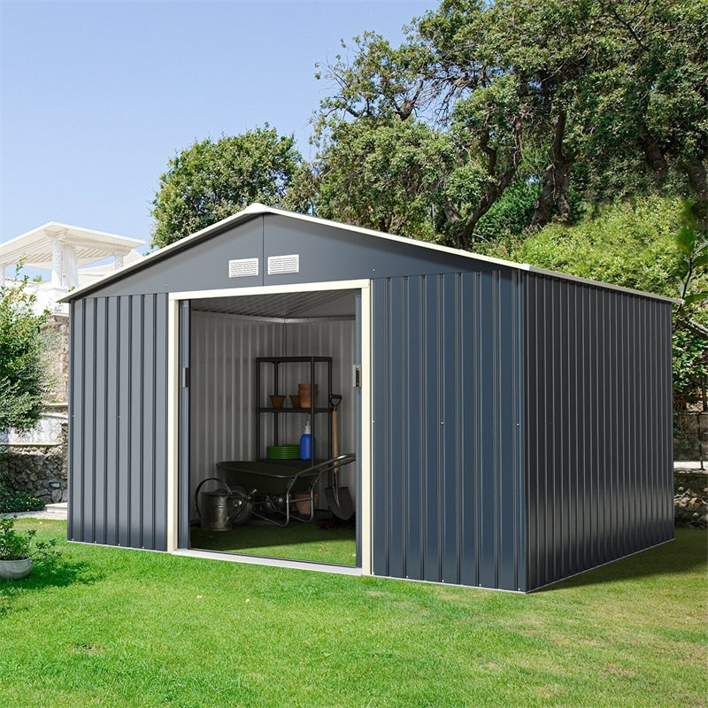 11′ x 8′ Large Metal Storage Shed Outdoor Backyard Storage Gar