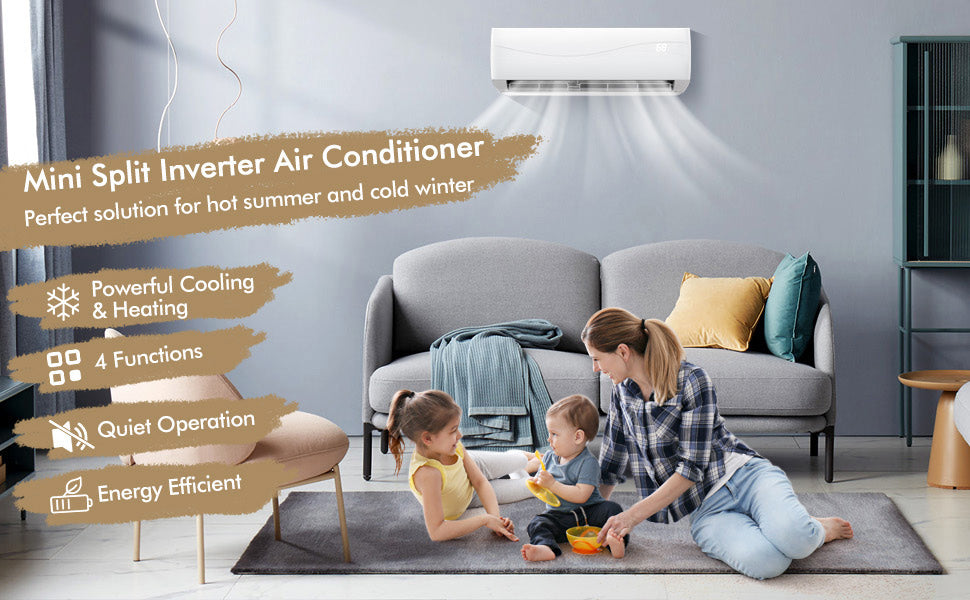 12000BTU Mini Split Inverter Air Conditioner 17 SEER2 208230V Ductles