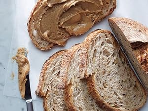 Creamy peanut butter on whole wheat bread