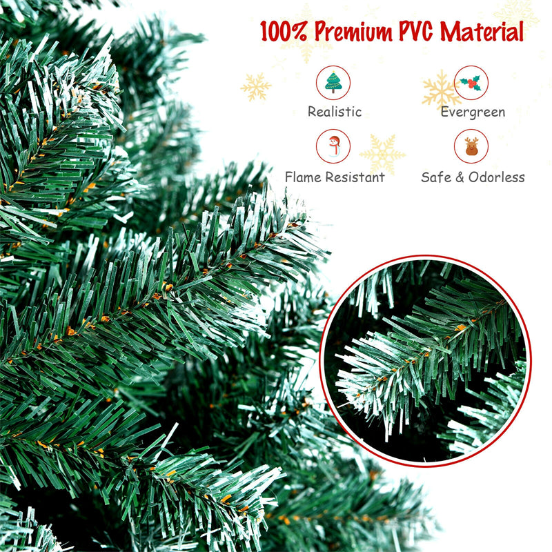 6ft 1111 Branch Tips Unlit Snowy Hinged Artificial Christmas Tree with