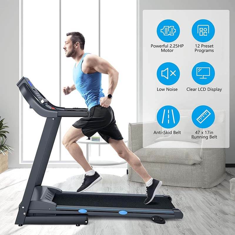 2.25 HP Electric Folding Treadmill Motorized Power Running Fitness Mac