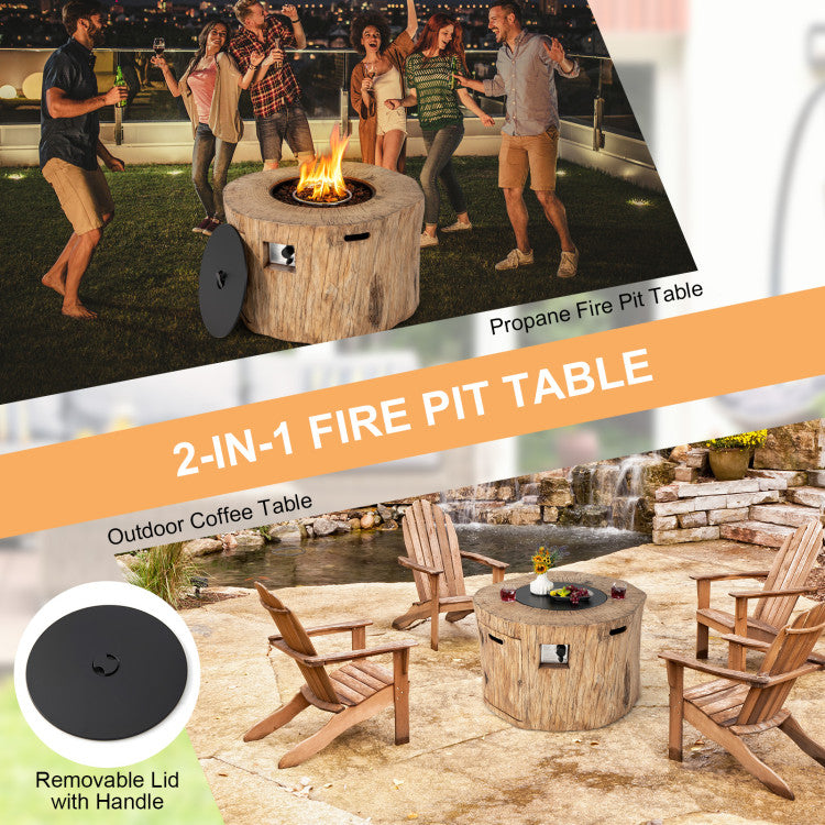 50000 BTU Outdoor Propane Gas Fire Pit Table 2in1 Patio Fireplace wi