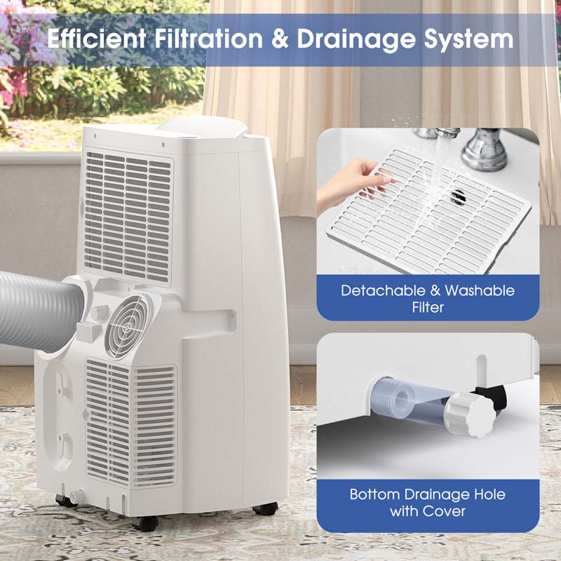 14000 BTU 4in1 Portable Air Conditioner with Heater, Cool Fan, Dehum