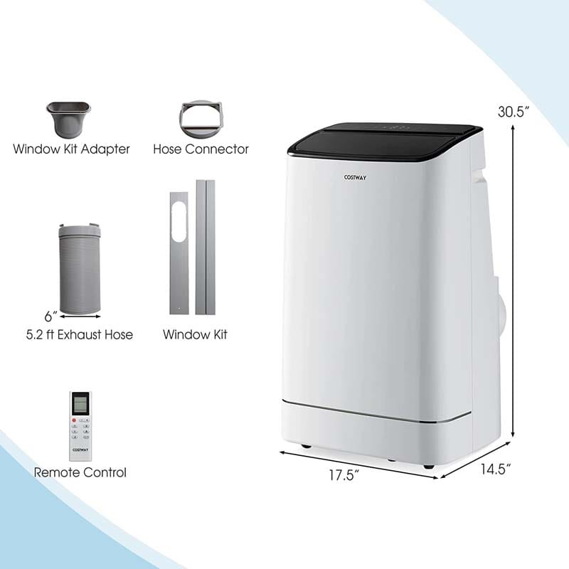 15000 BTU 4in1 Portable Air Conditioner with Heat, Auto Swing, Dehum