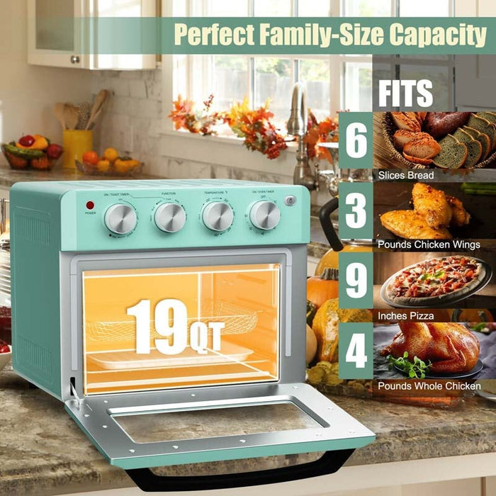 19 QT Toaster Oven Countertop, 7in1 1550W Convection Air Fryer with