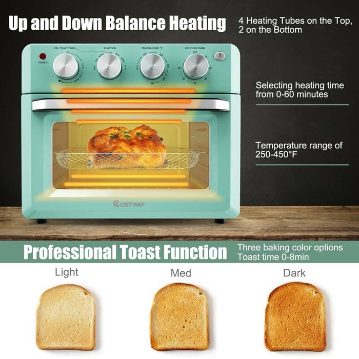 19 QT Toaster Oven Countertop, 7in1 1550W Convection Air Fryer with
