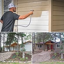 exterior paint, spraying outside, painting house