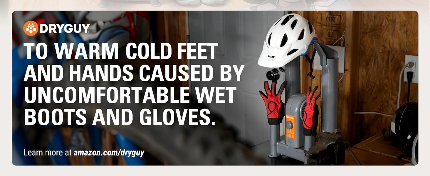 dryguy force dry dx in garage with bike gloves and bike helmet 