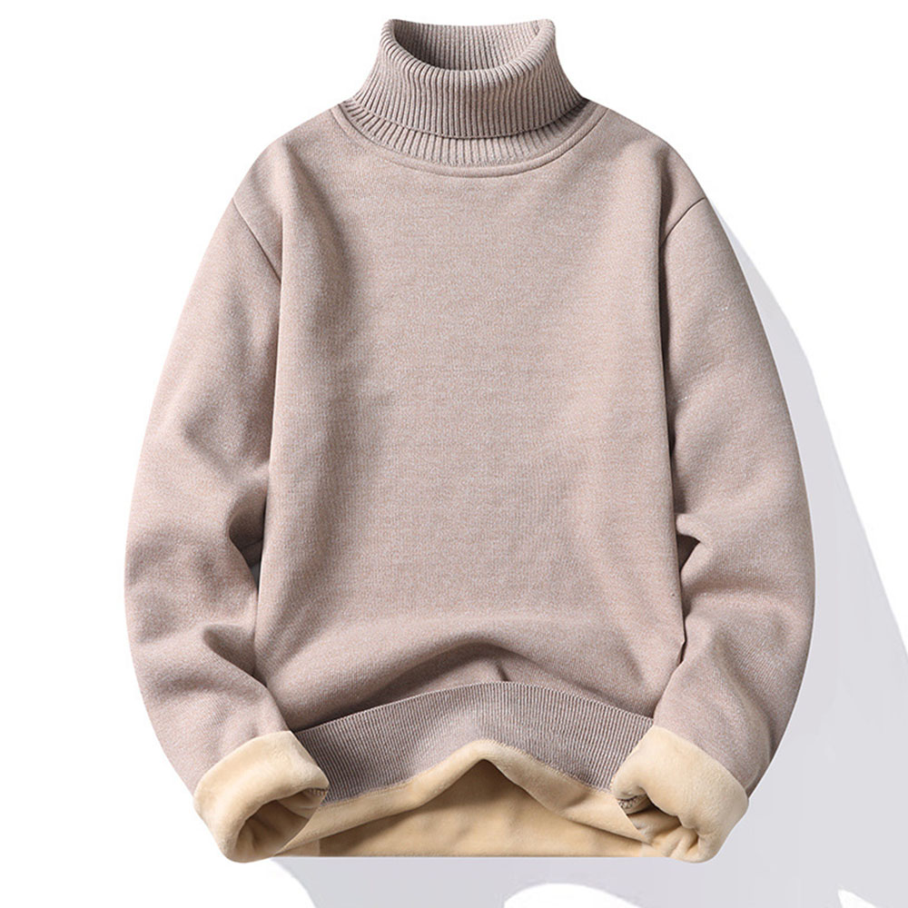 Men's simple loose knit turtleneck sweater