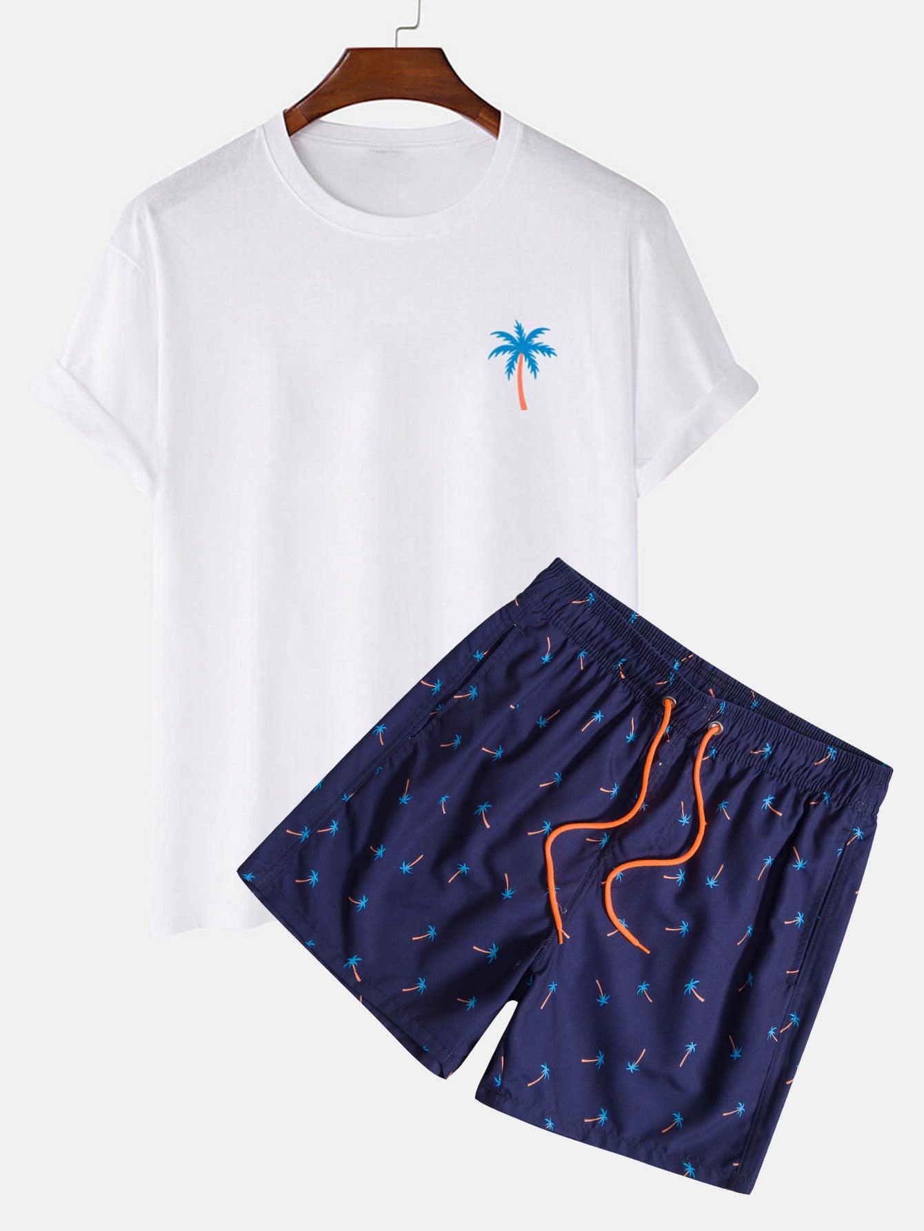 Palm Tree Print T-Shirt & Swim Shorts-Mitchell Shoes