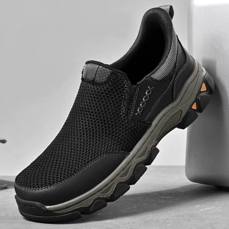 Mitchell Shoes Men's Hands-Free Slip-On Breathable Knit Mesh
