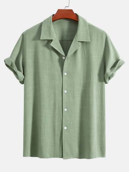 Linen Rayon Blend Cuban Shirt & Shorts-Mitchell Shoes