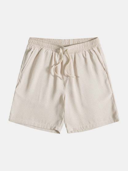 Waffle Revere Collar Shirt & Shorts-Mitchell Shoes