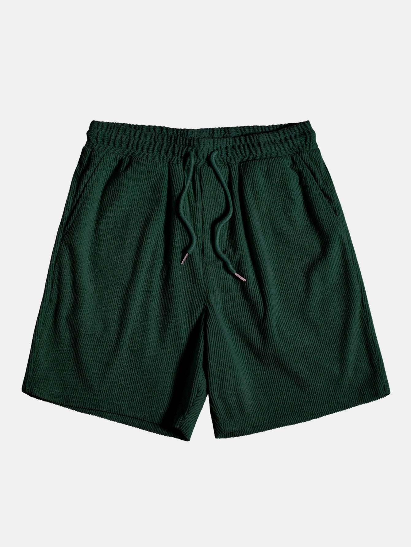 Long Sleeve Polo Collar Corduroy Shirt & Shorts-Mitchell Shoes