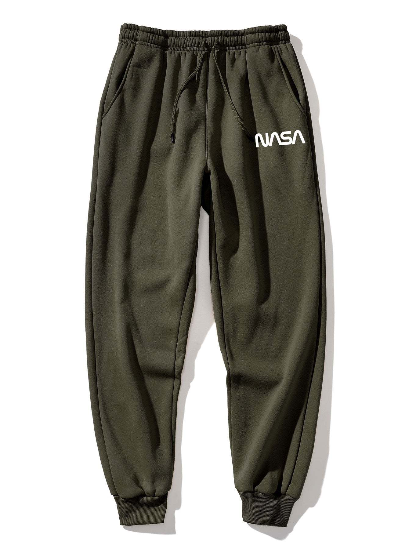 NASA Bear Print Raglan Sleeves Sweatshirt & NASA Print Jogger Pants-Mitchell Shoes