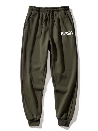 NASA Bear Print Raglan Sleeves Sweatshirt & NASA Print Jogger Pants-Mitchell Shoes