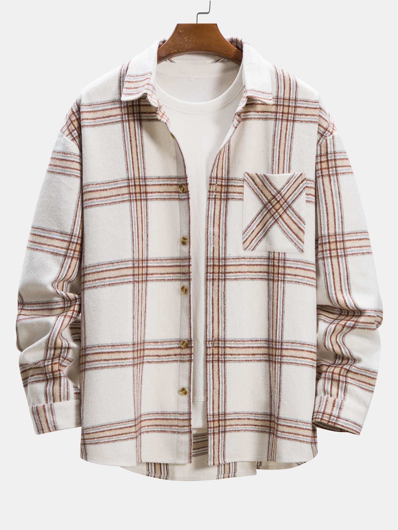 Flannel Plaid Overshirt With Pocket-Mitchell Shoes
