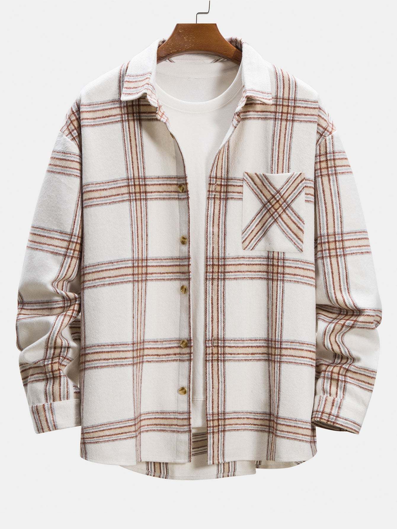 Flannel Plaid Overshirt With Pocket-Mitchell Shoes