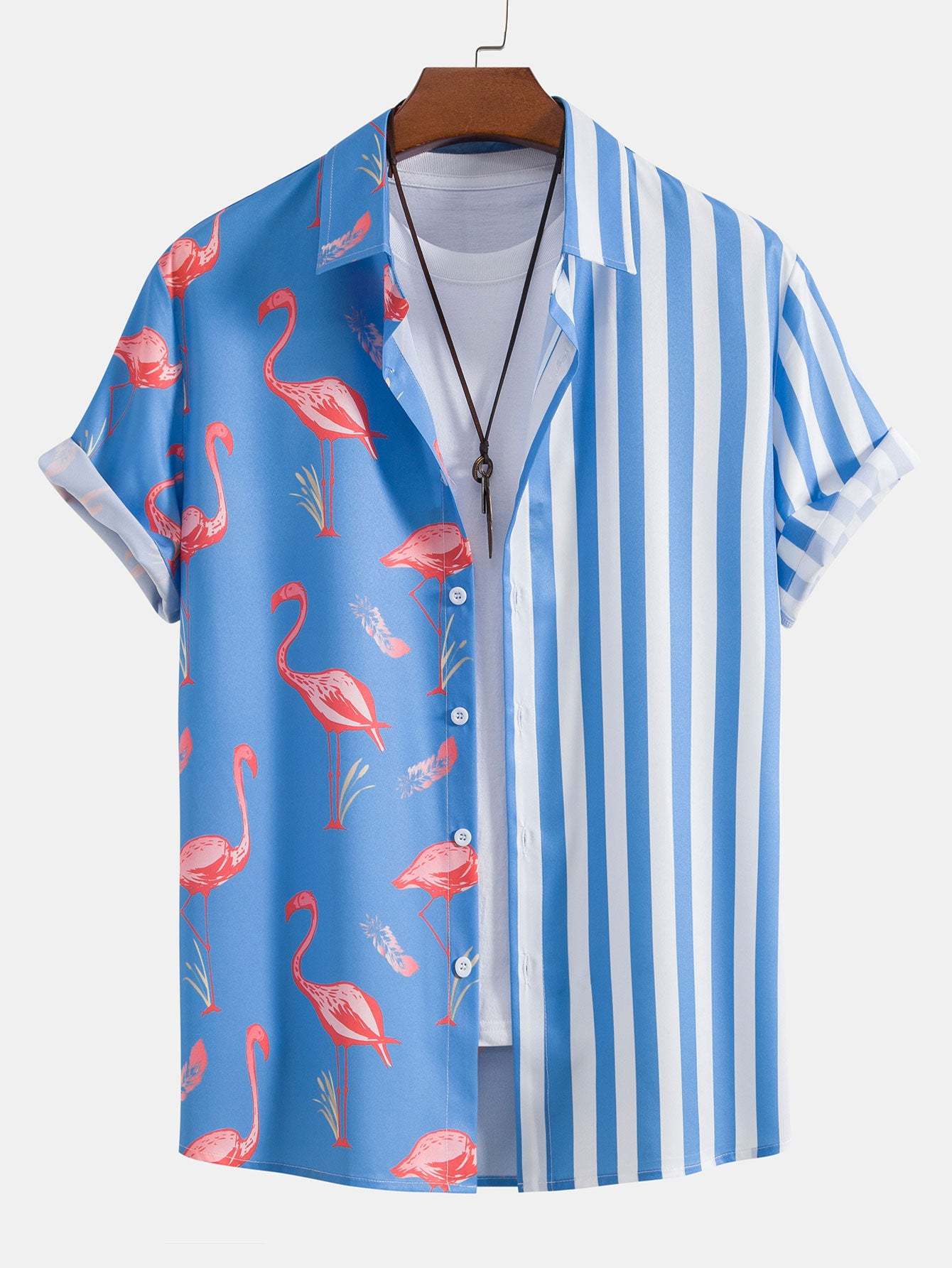 Flamingo Stripe Panel Shirt & Swim Shorts-Mitchell Shoes