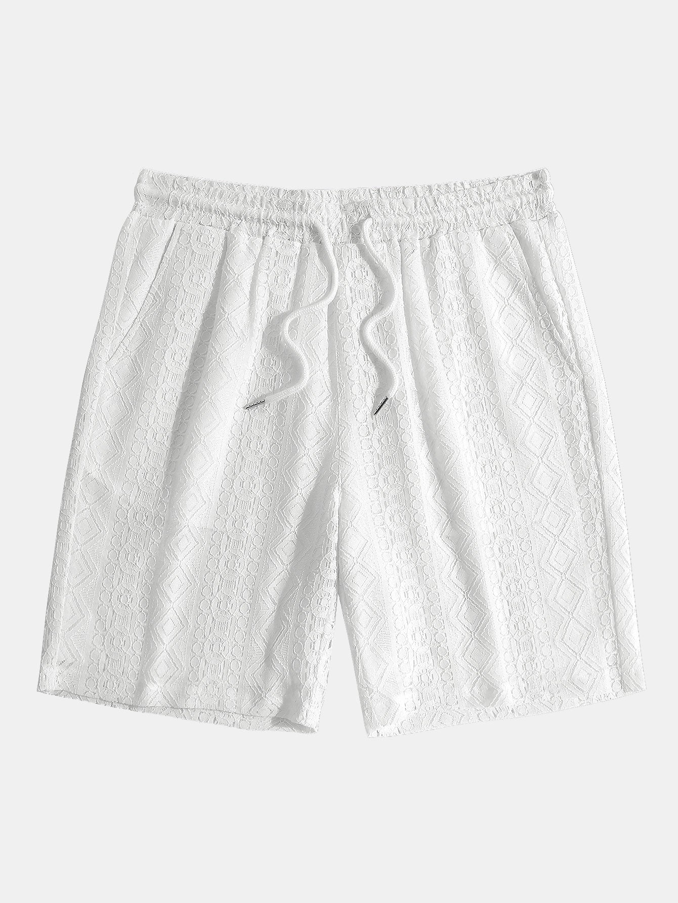 Geometry Textured Cuban Shirt & Shorts-Mitchell Shoes