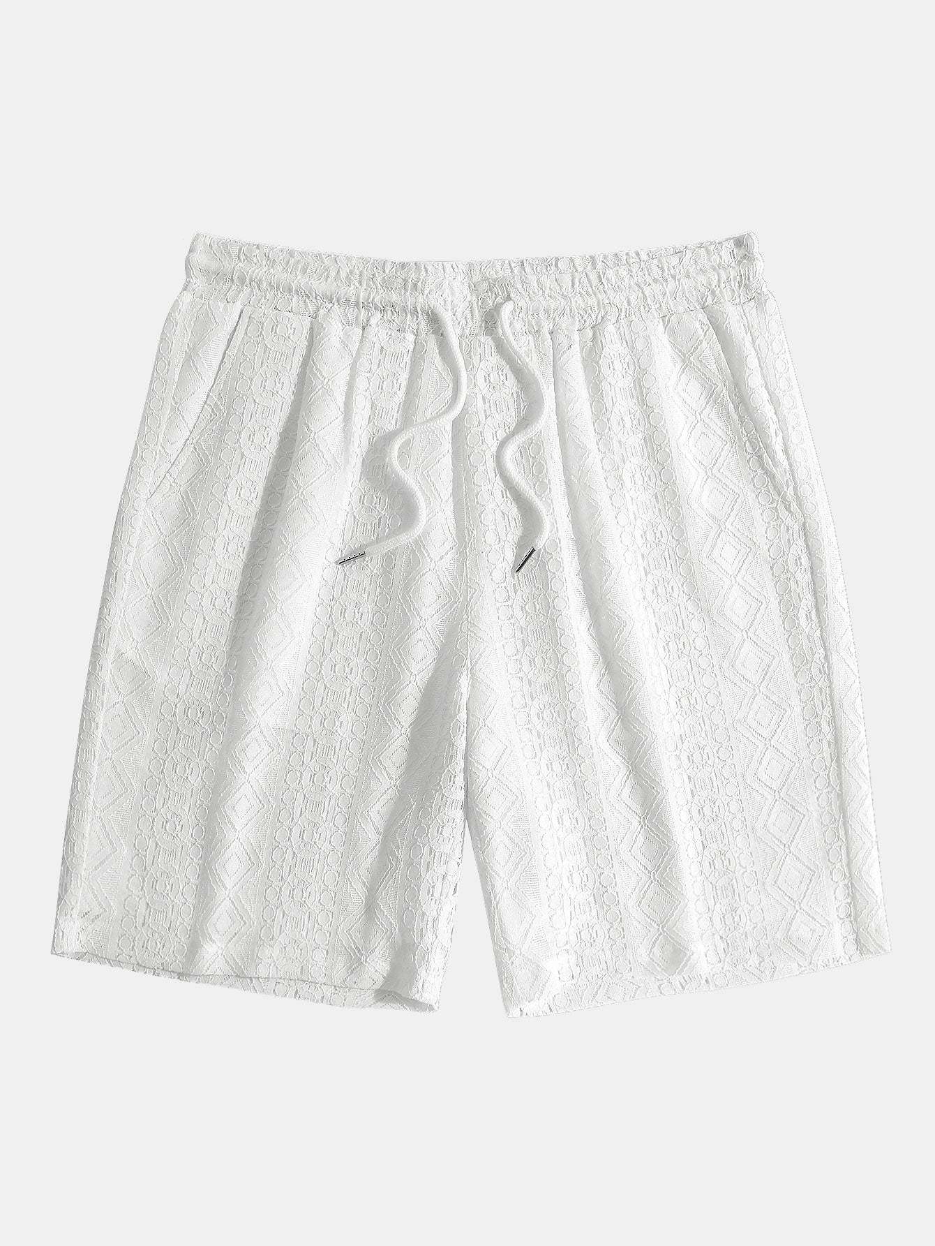 Geometry Textured Cuban Shirt & Shorts-Mitchell Shoes