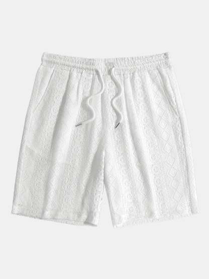 Geometry Textured Cuban Shirt & Shorts-Mitchell Shoes