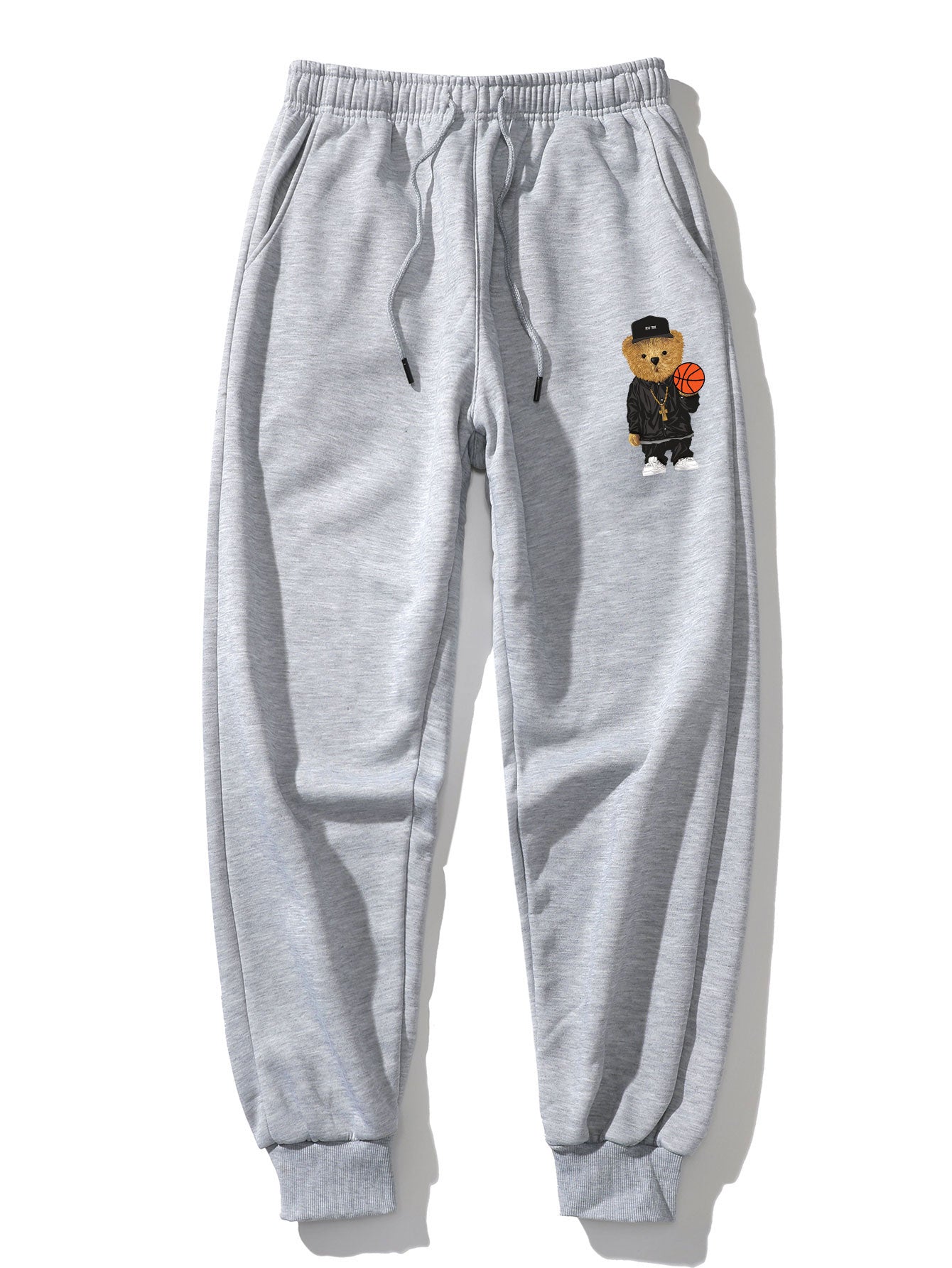 Basketball Bear Print Hoodie & Jogger Pants-Mitchell Shoes