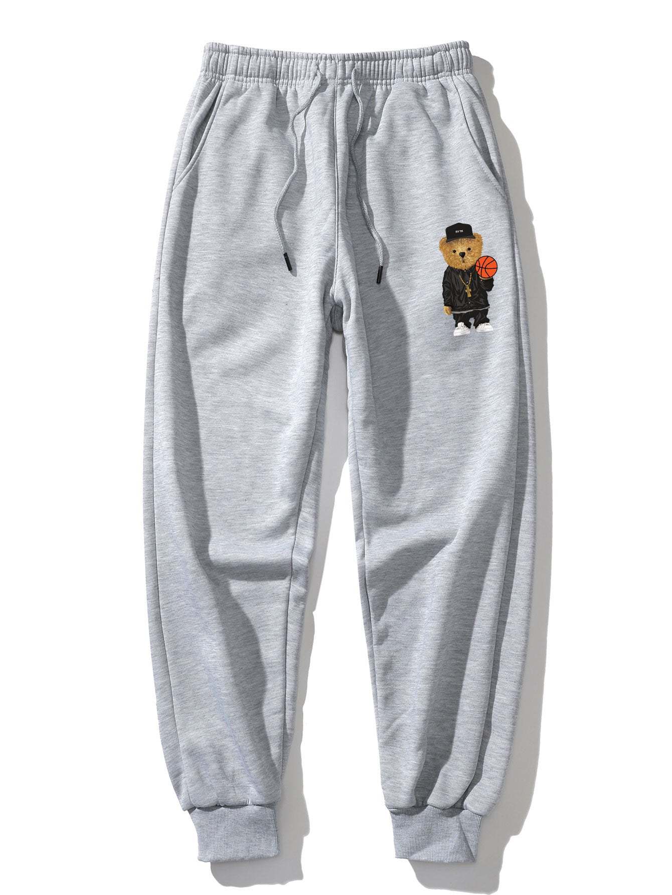 Basketball Bear Print Hoodie & Jogger Pants-Mitchell Shoes
