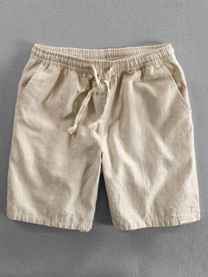 Linen Cotton Blend Drawstring Shorts-Mitchell Shoes