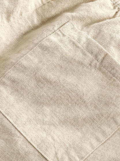 Linen Rayon Blend Cuban Shirt & Linen Cotton Blend Drawstring Shorts-Mitchell Shoes