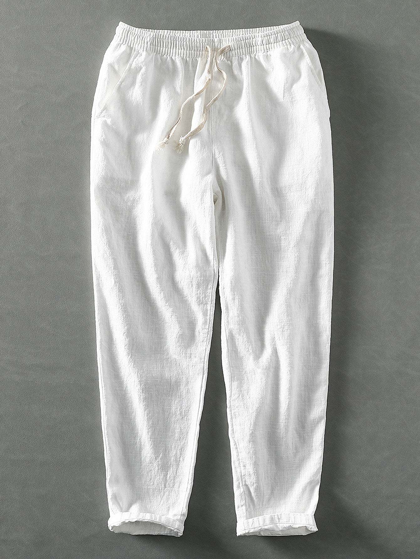 Linen Cotton Blend Cropped Pants-Mitchell Shoes