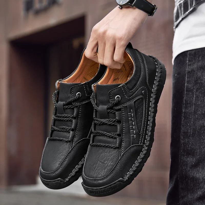 Men's Leather Casual Outdoor Hiking Sneakers