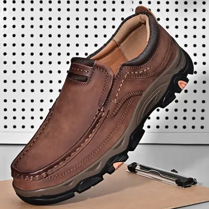 Men's Leather Casual Walking Outdoor Shoes
