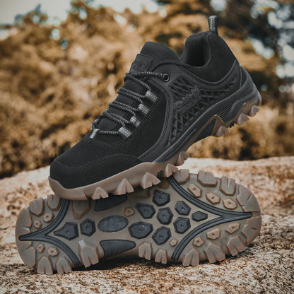 Men's Non-slip Thick Bottom Leather Sneakers