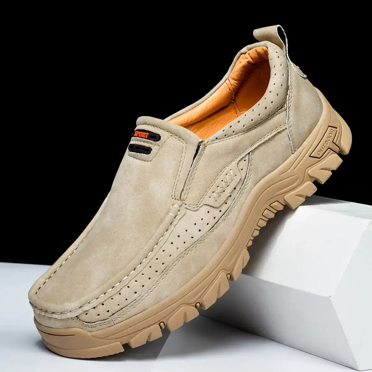 2024 Men's Non-slip Walking Leather Lightweight Breathable Casual Loafers