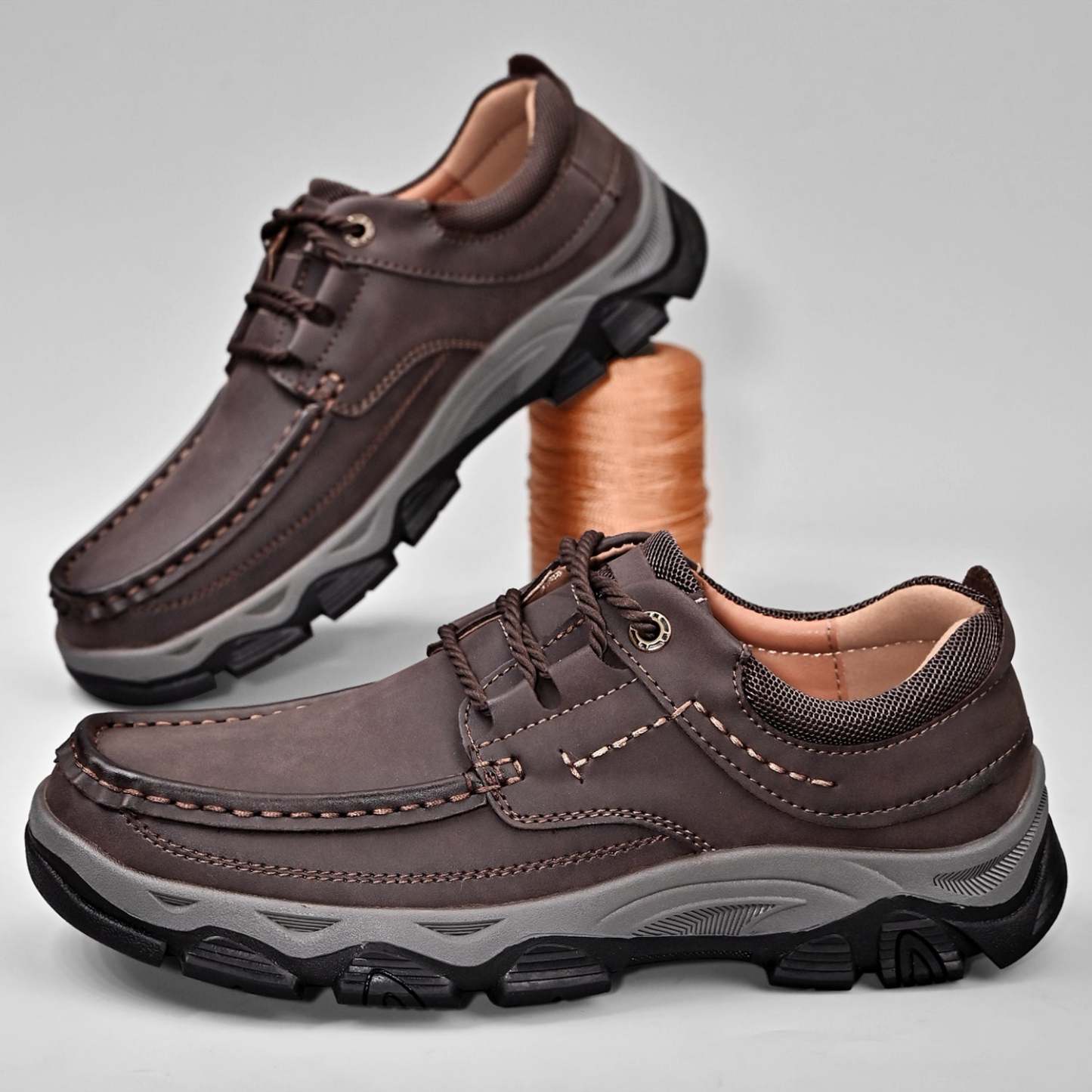 Men's Lace Leather Casual Walking Outdoor Shoes