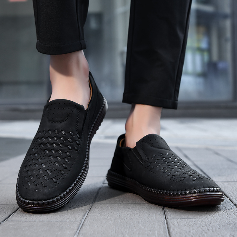 Men's Handmade Cowhide Upper Loafers 