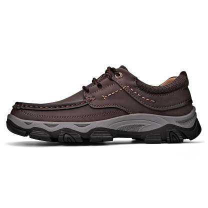 Men's Lace Leather Casual Walking Outdoor Shoes