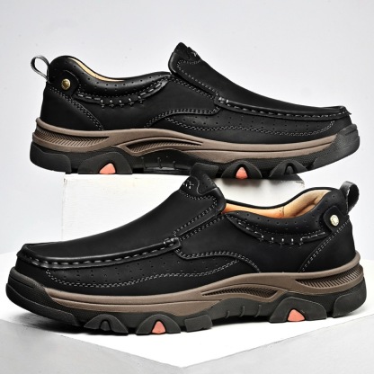 Mitchell Shoes Durable Outdoor Hiking Shoes Leather Loafers