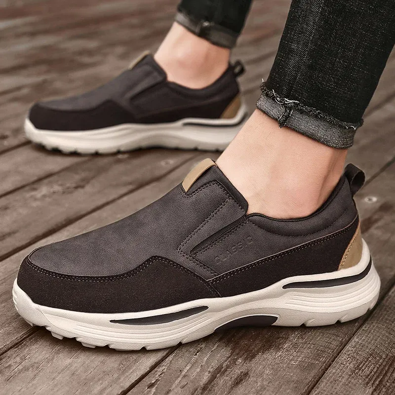 Men's Pain Free Leather Comfortable Walking Shoes