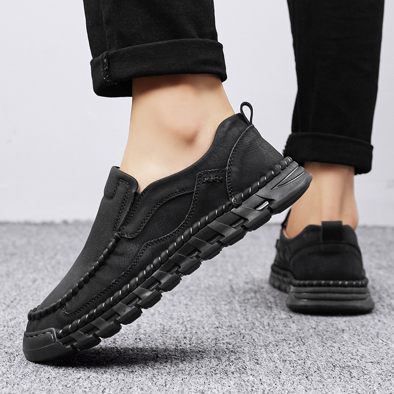 Men's Handmade Leather Non-Slip Walking Shoes