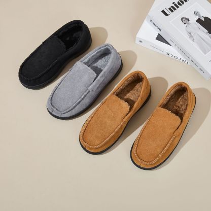 Men's Wide Toe Winter Padded Non-Slip Loafers