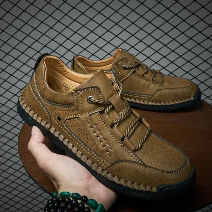 Men's Leather Casual Outdoor Hiking Sneakers