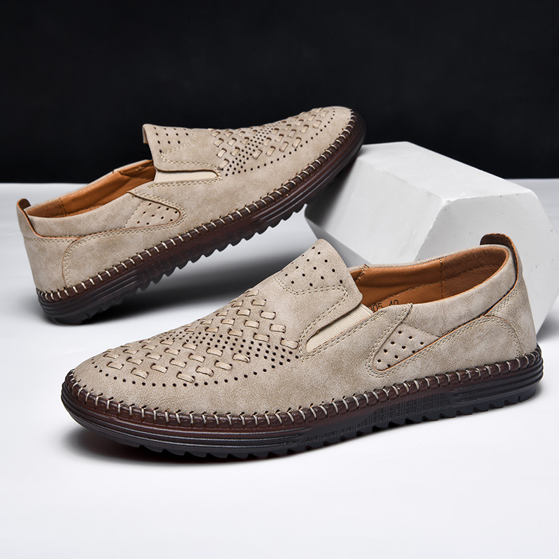 Men's Handmade Cowhide Upper Loafers 